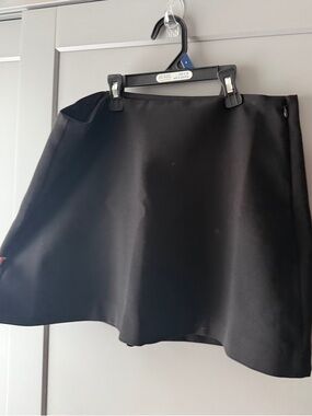 Classic Black A-Line Mini Skirt with sew-in shorts